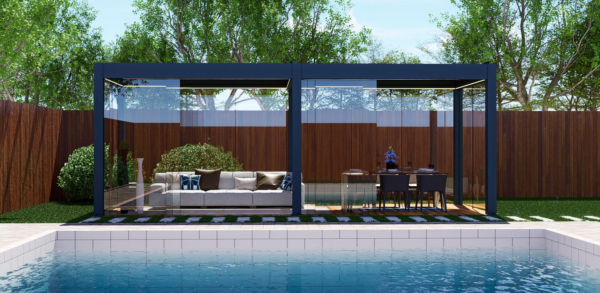 Modern 147 Series Light-Weight Aluminum Louver Pergola – Waterproof Outdoor Leisure System