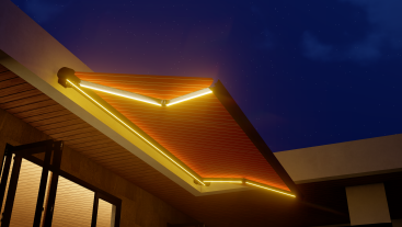Premium Full-Cassette Retractable Awning with Integrated LED Lighting – Ultimate Outdoor Shade Solution