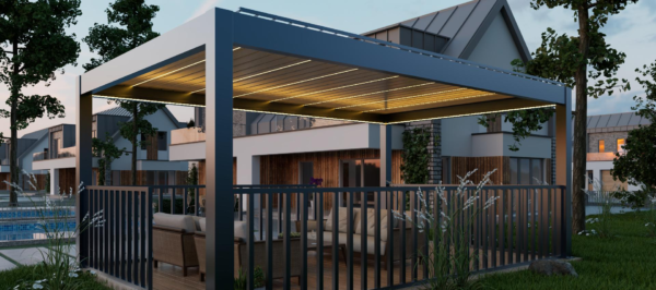 图片2 Luxury Modern Motorized Aluminium Pergola - All-Weather Outdoor Living Solution