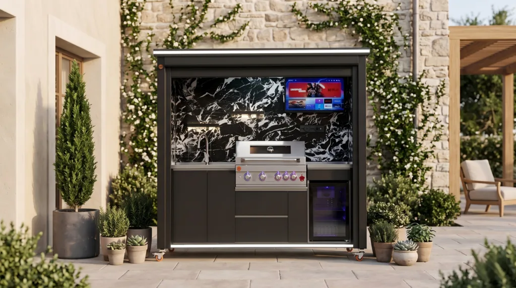 Deluxe Model Outdoor Kitchen with Rolling Shutter Door (CB+NBM)1 (2)